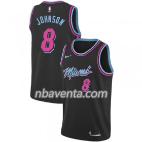 Camiseta Hombre Miami Heat Tyler Johnson 8 2018-19 Nike City Edition Negro Swingman